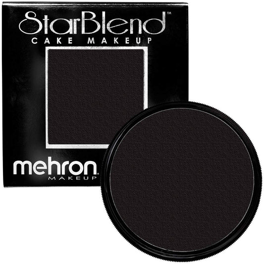 Mehron Makeup StarBlend Cake Makeup | Wet/Dry Pressed Powder Face | Powder Foundation | Black Body and Face Paint 2 oz (56g) | Made in the USA