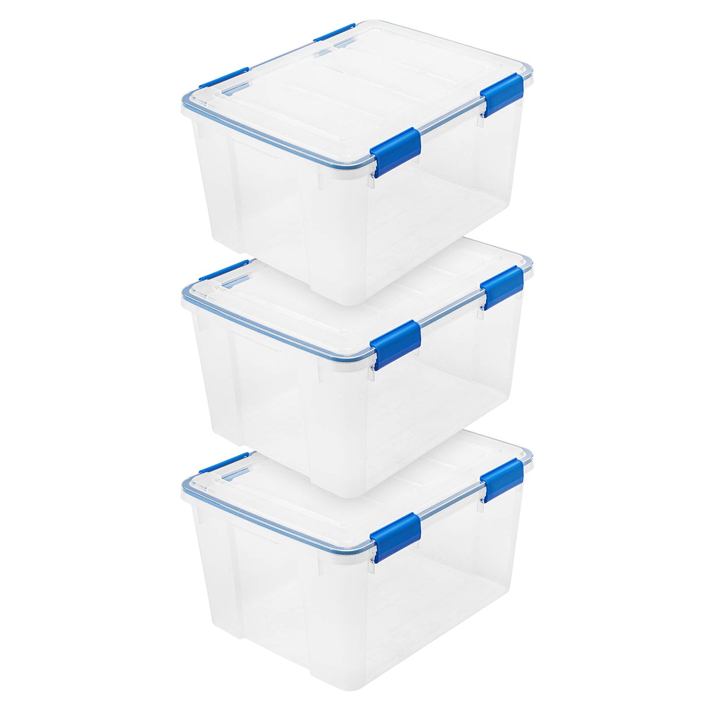 IRIS USA 44 Qt Storage Box with Airtight Seal, 3 Pack - BPA-Free, Made in USA - Heavy Duty Moving Containers with Tight Latch Gasket Lid, Weather…