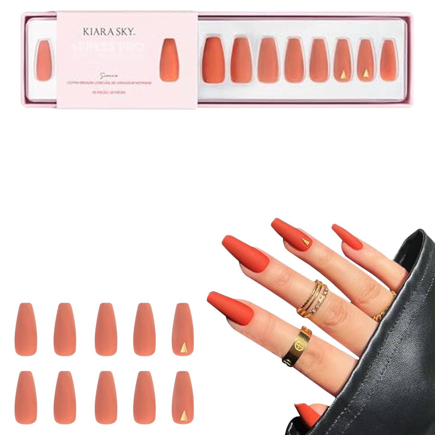 KIARA SKY PROFESSIONAL NAILS XPRESS PRO 100% ACRYLIC PRESS ON NAILS (Sienna) Beauty & Personal Care KIARA SKY