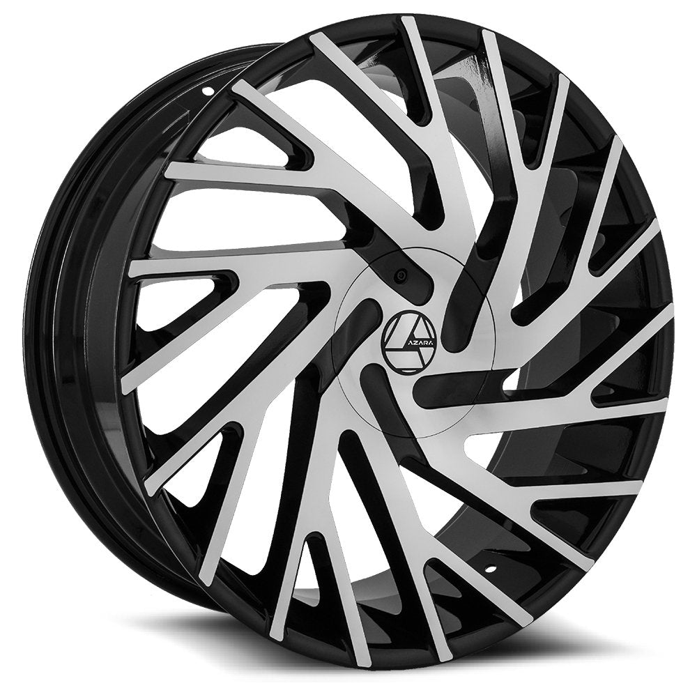 Azara Aza-505 26X9.5 5X115 5X120 +32 Cb 78.1 Gloss Black & Machined