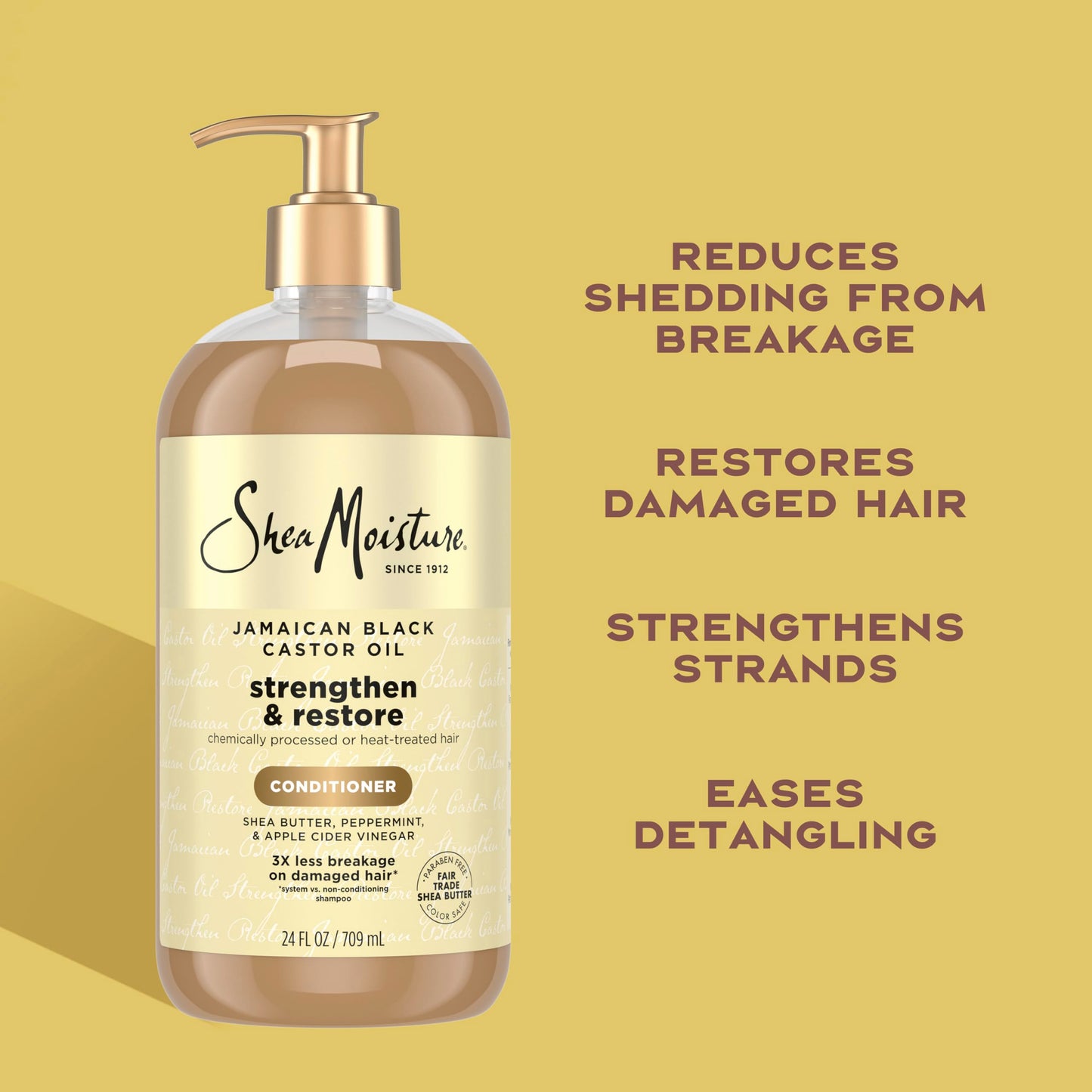 Shea Moisture Strengthen & Restore Conditioner Jamaican Black Castor Oil for Damaged Hair Paraben-Free 24 Fl oz Beauty and Personal Care Shea Moisture