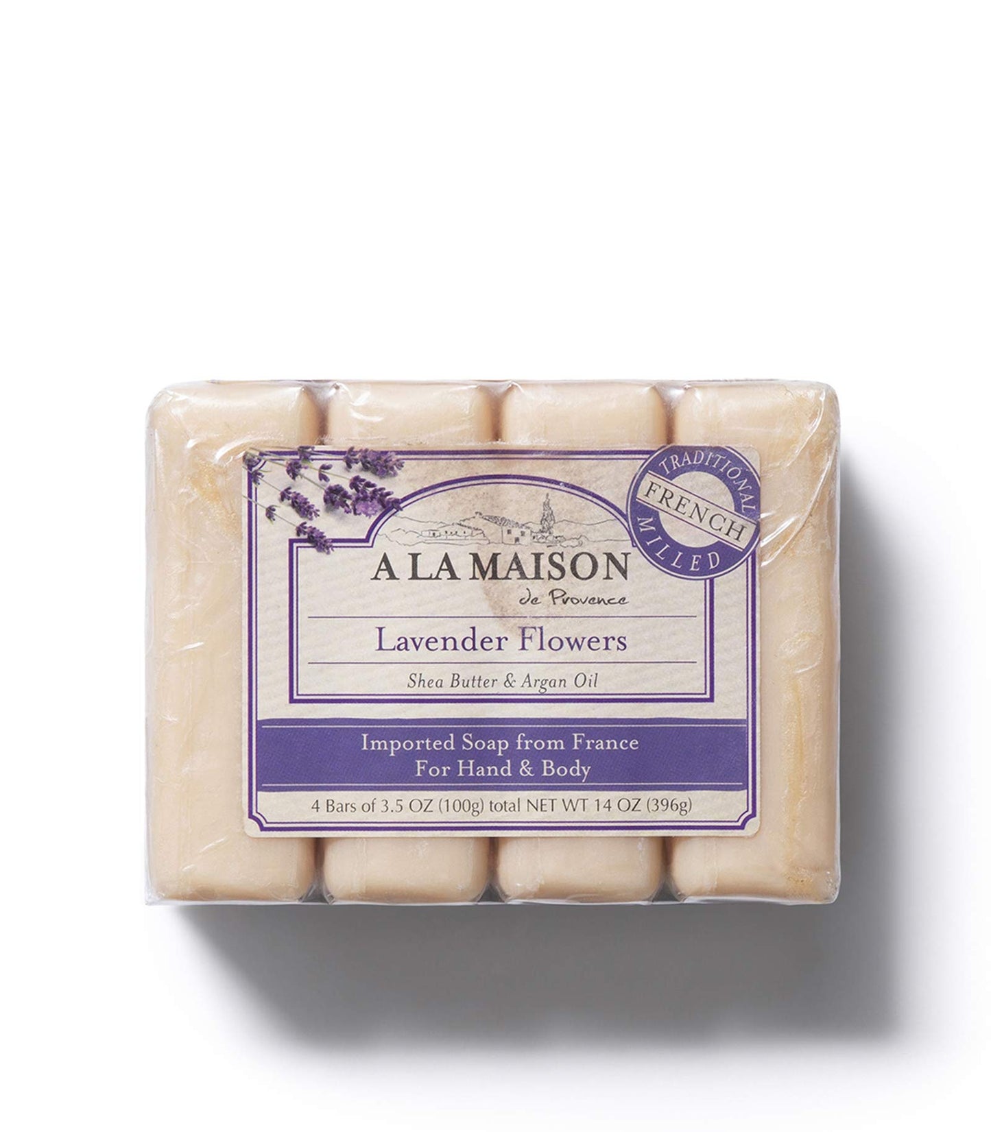 A LA MAISON - Lavender Aloe Bar Soap - Triple French Milled Natural Moisturizing Hand Soap Bar (4 Bars of Soap, 3.5 oz) Beauty & Personal Care A LA MAISON