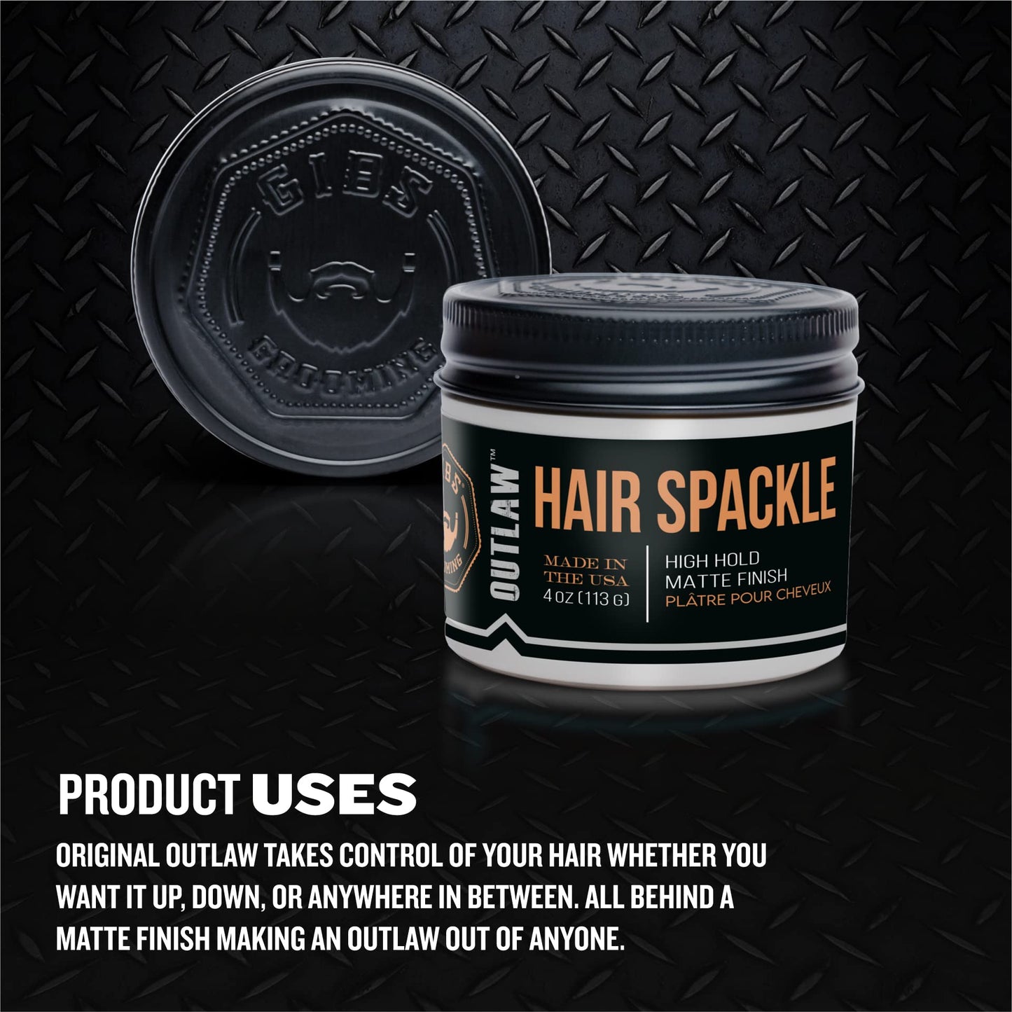 GIBS Outlaw Hair Spackle - High Hold - Matte Finish - 4oz