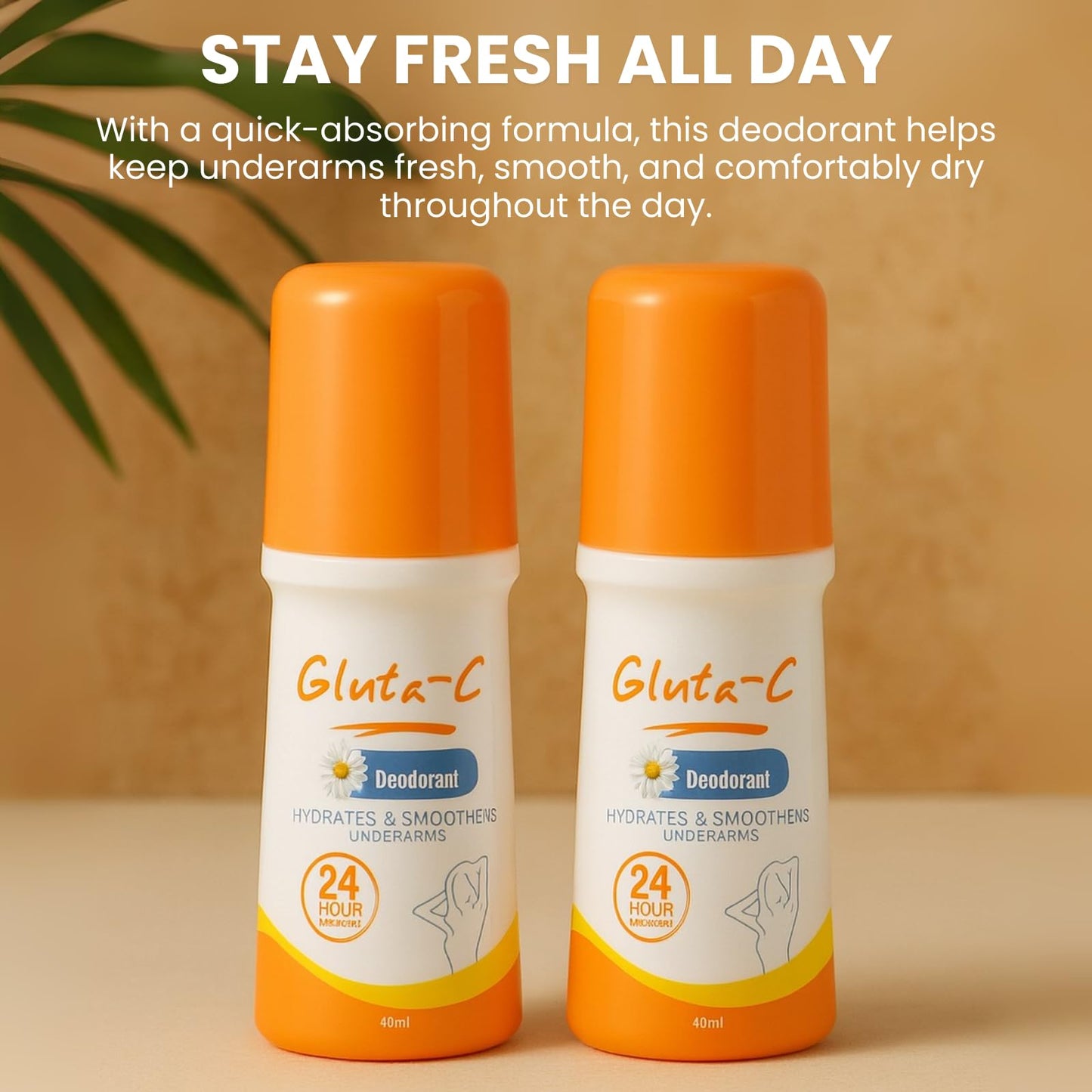 Gluta-C Deodorant Roll On Hydration Nourishing Smooth Revitalizing Supple Texture Healthy Glow Balanced Skincare Gentle Comfort - 40ml Beauty and Personal Care Gluta-C
