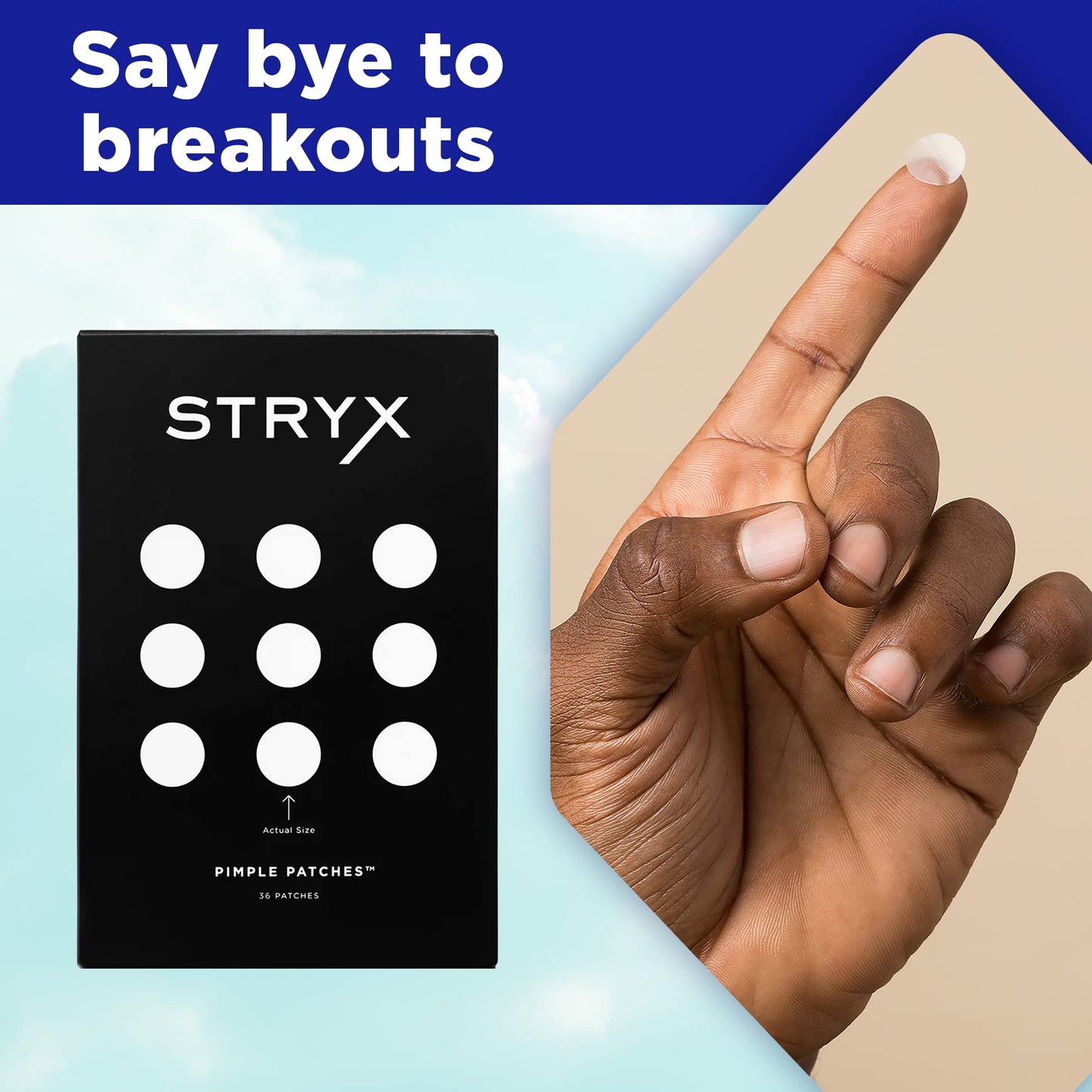 Stryx Hydrocolloid Acne Pimple Patches for Men, 3-Pack - Great for Breakouts, Zits, Blemishes, Whiteheads, & Reducing Redness - Designed for Men’s