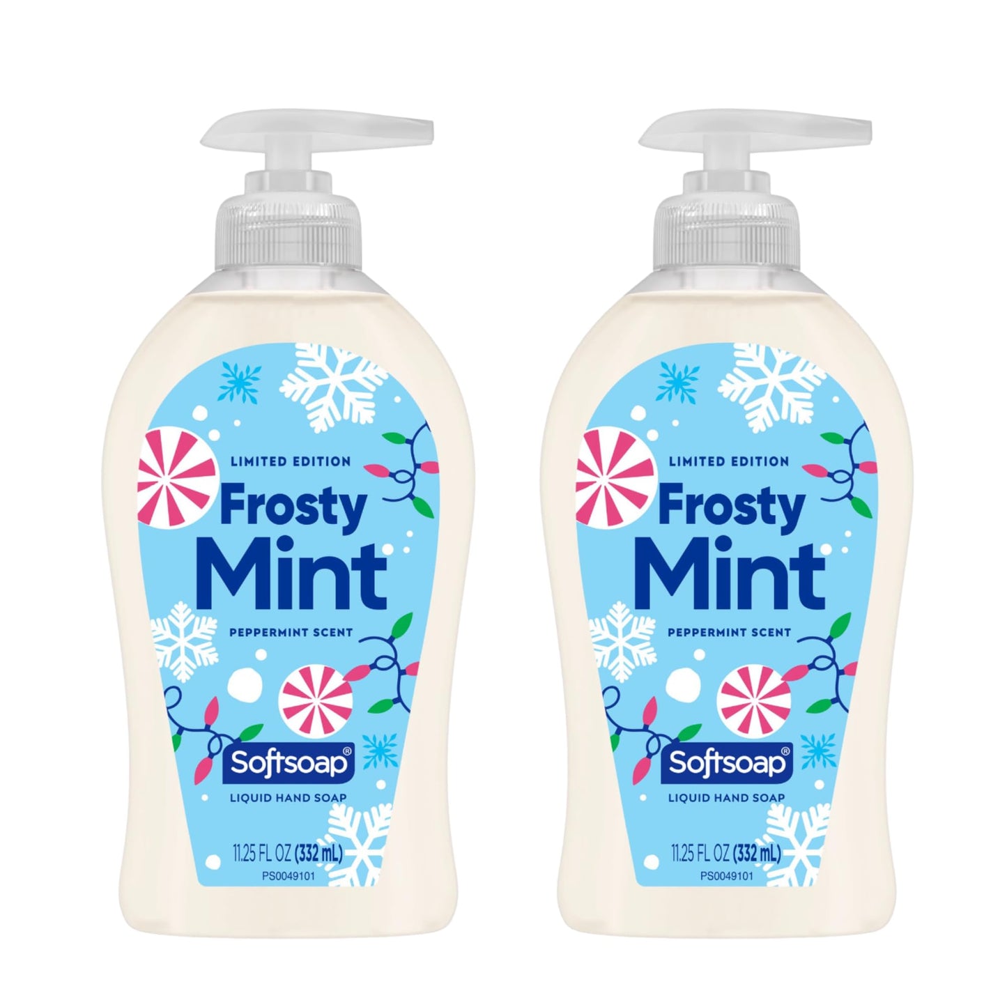 Softsoap Limited Edition Frosty Mint Peppermint Scented Liquid Hand Soap, 11.25 Fl Oz, 2 Pack, Winter Holiday Design
