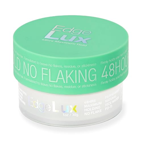 Lux Collection Edge Control Gel for 4C Hair - 48 Hour Maximum Hold Edge Control, Edge Lux with Castor Oil, Keratin & Biotin, Non-Flaking Styling Gel