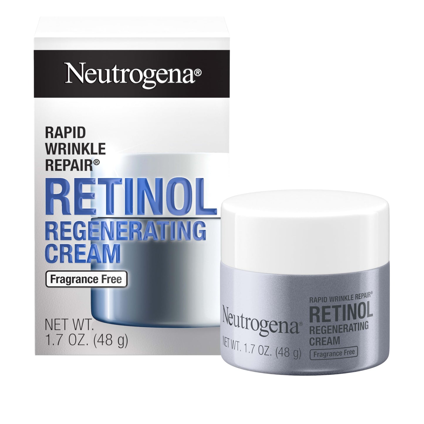 Neutrogena Rapid Wrinkle Repair, Retinol Face Moisturizer, Daily Anti-Aging Neck & Face Cream with Hyaluronic Acid, Retinol Cream, Fragrance-Free