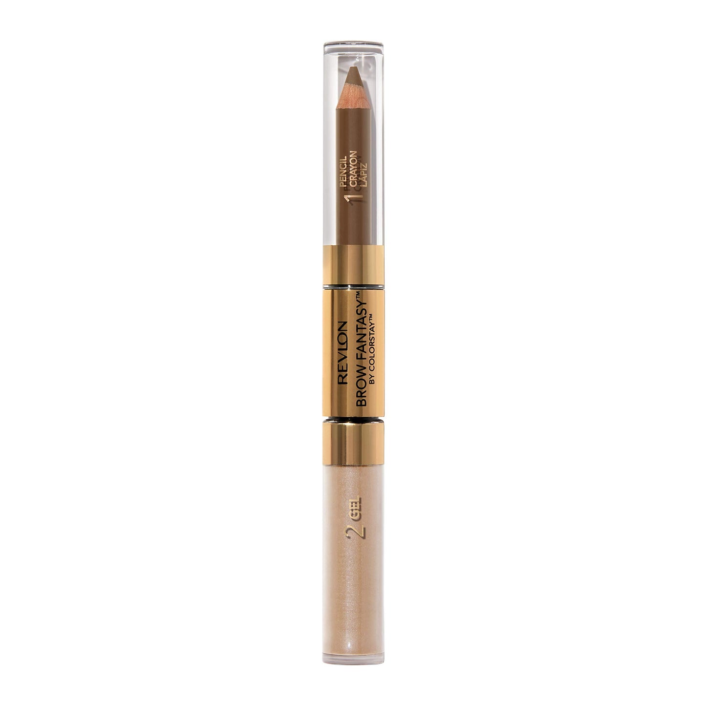 Revlon Eyebrow Gel & Pencil, ColorStay Brow Fantasy 2-in-1 Eye Makeup, Longwearing with Precision Tip, 104 Dark Blonde, 0.04 Oz