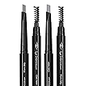 Eye Embrace Light Gray Eyebrow Pencils: Warm Betty & Cool Helen 2 Pack Bundle - Waterproof, Double-Ended Automatic Angled Tip & Spoolie Brush