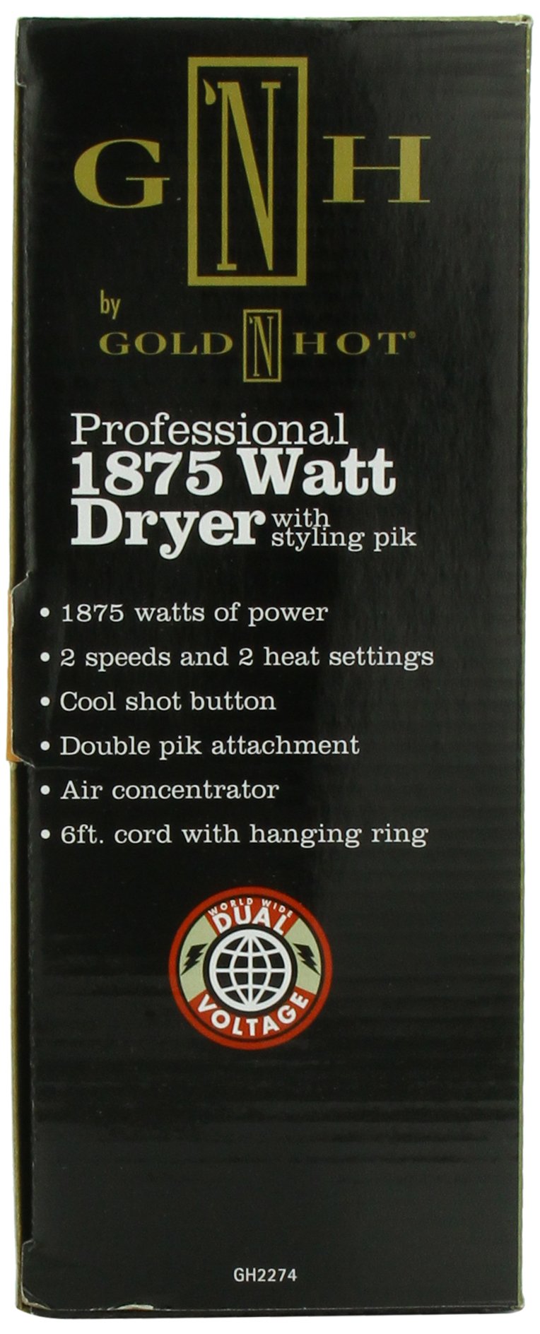 Gold N Hot Professional 1875-Watt Dryer with Styling Pik (GO-GH2274)