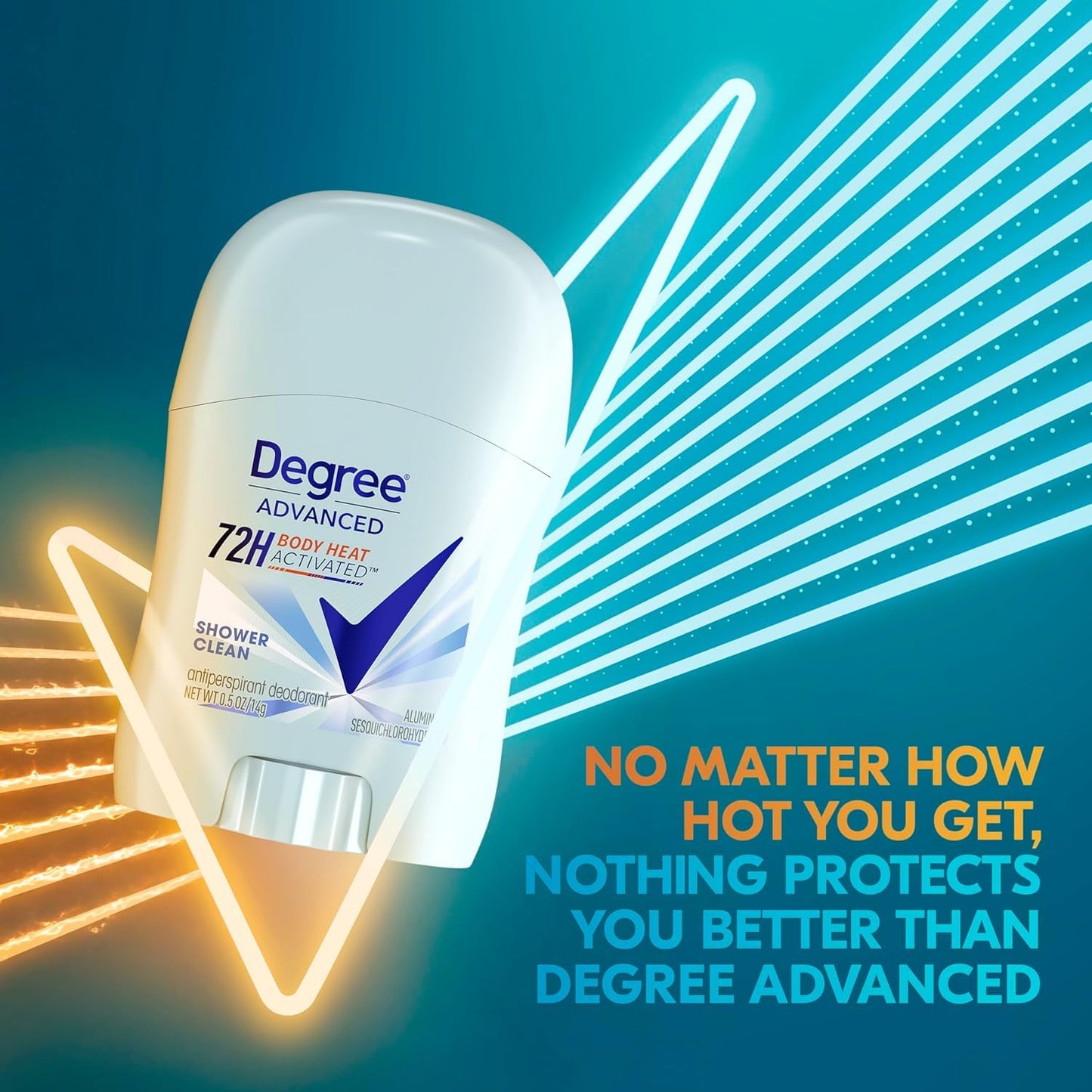 Degree Advanced Antiperspirant Deodorant, Shower Clean 12-Pack - Travel Deodorant for Women, 72H Protection, 0.5 Oz Ea