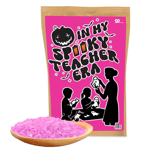 Spooky Teacher Era Bath Soak Pink Rose Sea Salt Spa Gift Funny Halloween Gag Gift for Women, Relaxing Teacher Appreciation Boo Basket Filler Beauty and Personal Care Gears Out