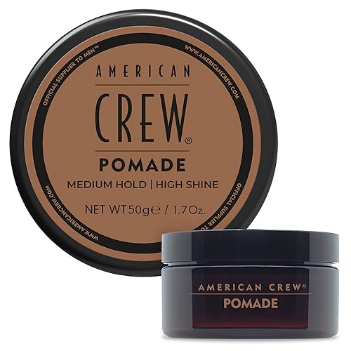 American Crew Men's Hair Pomade, Like Hair Gel with Medium Hold & High Shine, Travel Size, Stocking Stuffer for Him, 1.7 oz