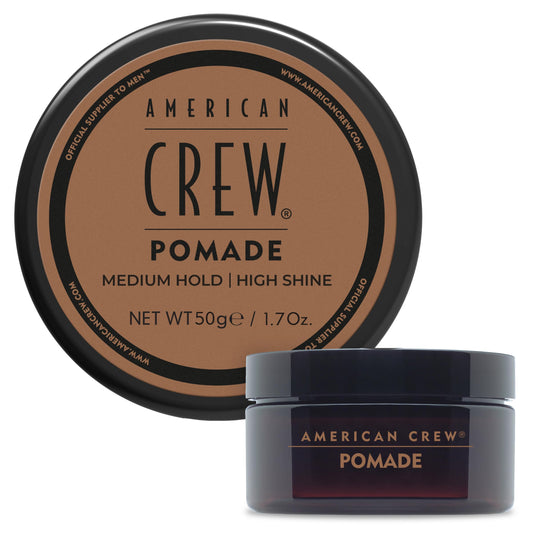 American Crew Men's Hair Pomade, Like Hair Gel with Medium Hold & High Shine, Travel Size, Stocking Stuffer for Him, 1.7 oz