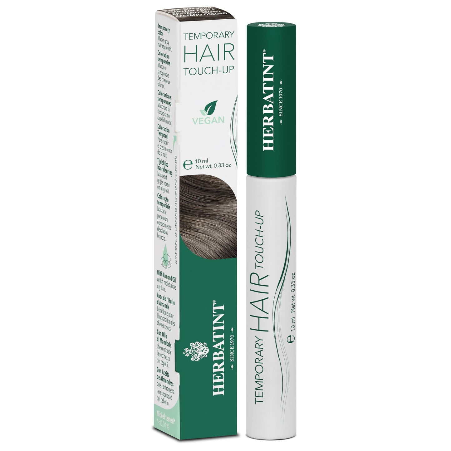 Herbatint Temporary Hair Touch-Up - Instantly Mask Grey Roots Between Coloring with Easy To Apply Precision Brush Kit - Natural-Looking Concealer