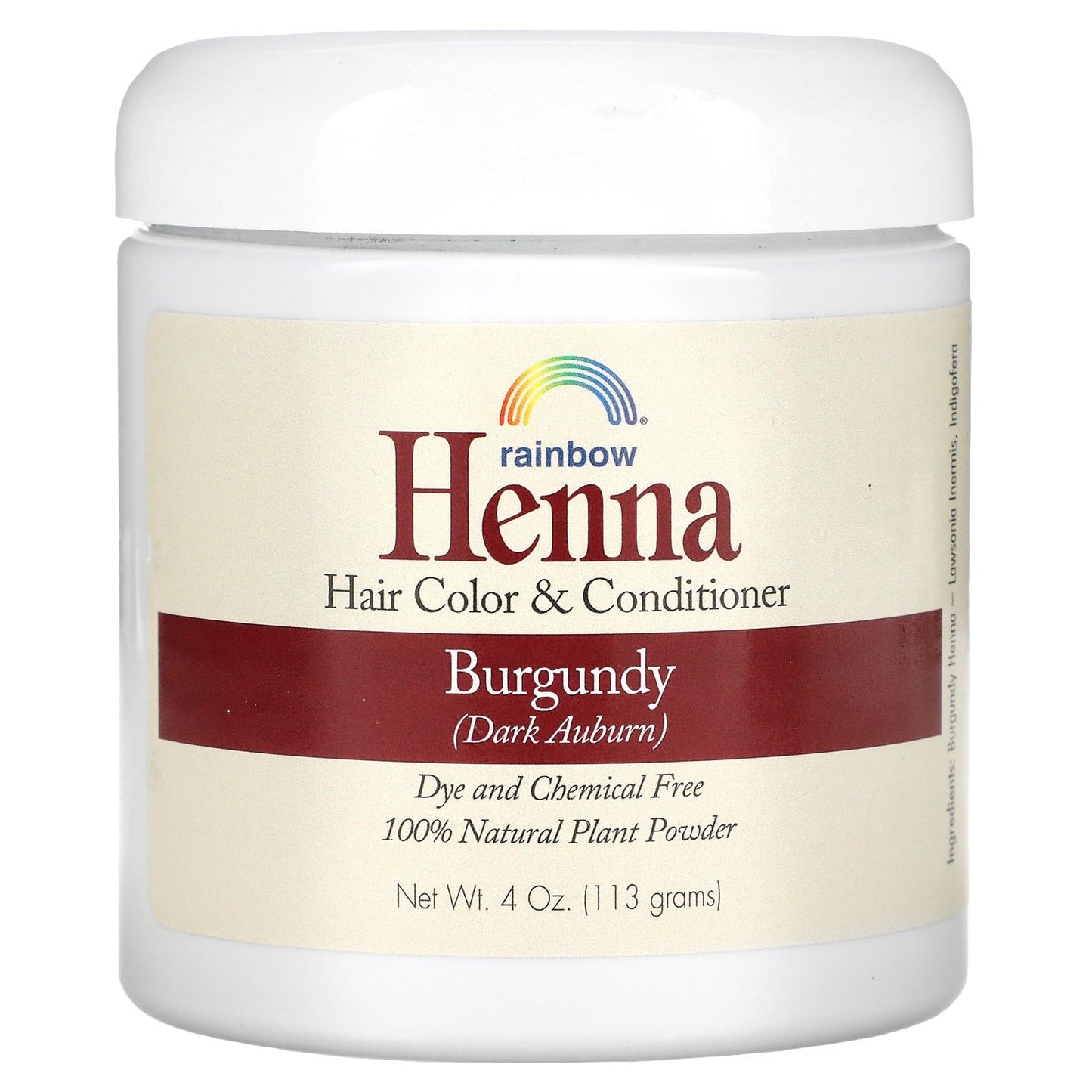 Rainbow Research Henna Hair Color and Conditioner, Persian Burgundy Dark Auburn, 4 Ounce