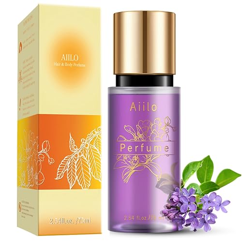 Aiilo Hair Perfume, Natural Fragrant Hair Perfume for Women, 8 Hours Longevity, Suitable for Hair, Body & Clothes - 75ml/2.54 fl oz (Transparent