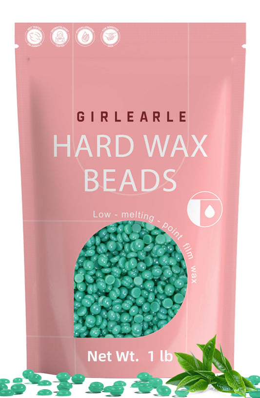 GIRLEARLE 1LB Hard Wax Beads for Hair Removal, Hard Wax Beads with Green Tea Formula, Wax Beads for Brazilian Waxing & Sensitive Skin, Stripless Hard Beauty and Personal Care GIRLEARLE Default Title