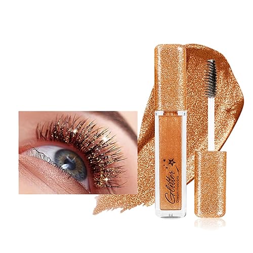 Gold Mascara for Eyelashes,Colorful Mascara Waterproof Long Lasting Eye Lash Mascara Shiny Sparkle Diamond Mascara Smudge-proof