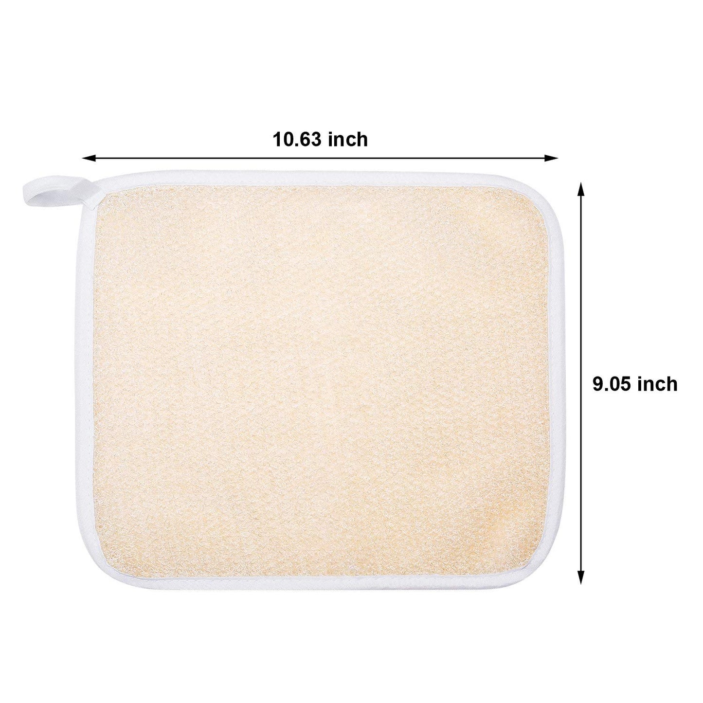 Tatuo 5 Pcs Exfoliating Face and Body Wash Cloths Towel Weave Bath Exfoliating Scrub Massage Bath Cloth for Women and Men, 10.63 x 9.05 Inch(Beige