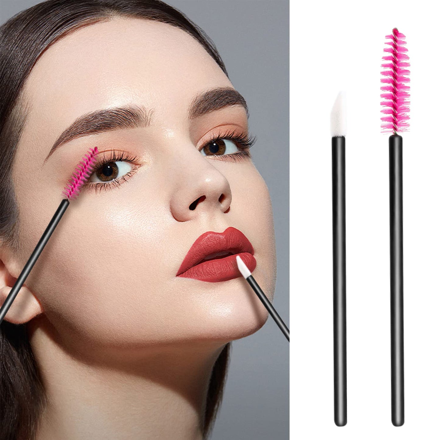 Disposable Lip Wands and Mascara Wands, 100pcs each package total 200pcs Lip Applicators Mascara Makeup Applicator Lip gloss Tool Makeup Make Up Lip