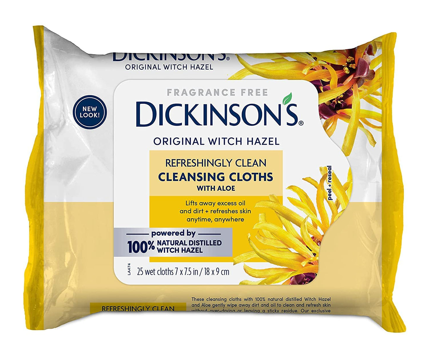 Witch Hazel Cleansing Clo Size 25ct Dickinson'T Original Witch Hazel Cleansing Cloths 25ct