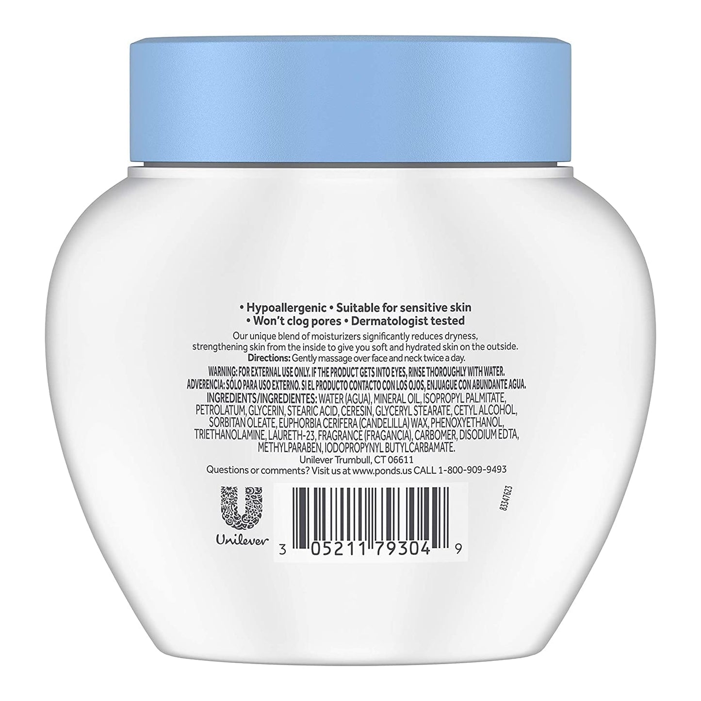 Pond's Dry Skin Cream Facial Moisturizer, Rich Hydration for Dry Skin, 10.1 oz (Pack of 11)
