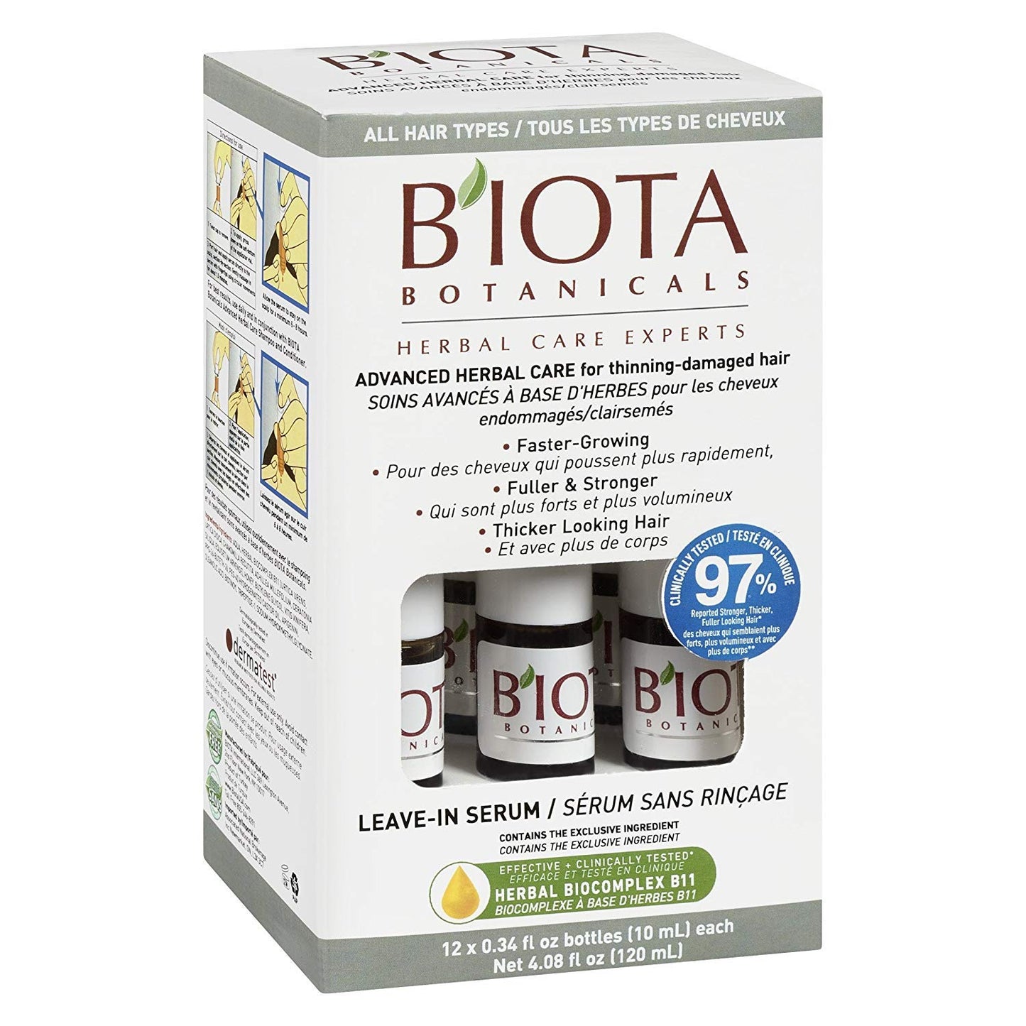 BIOTA BOTANICALS ADVANCED HERBAL CARE LEAVE-IN SERUM,12 count ,0.34 oz.