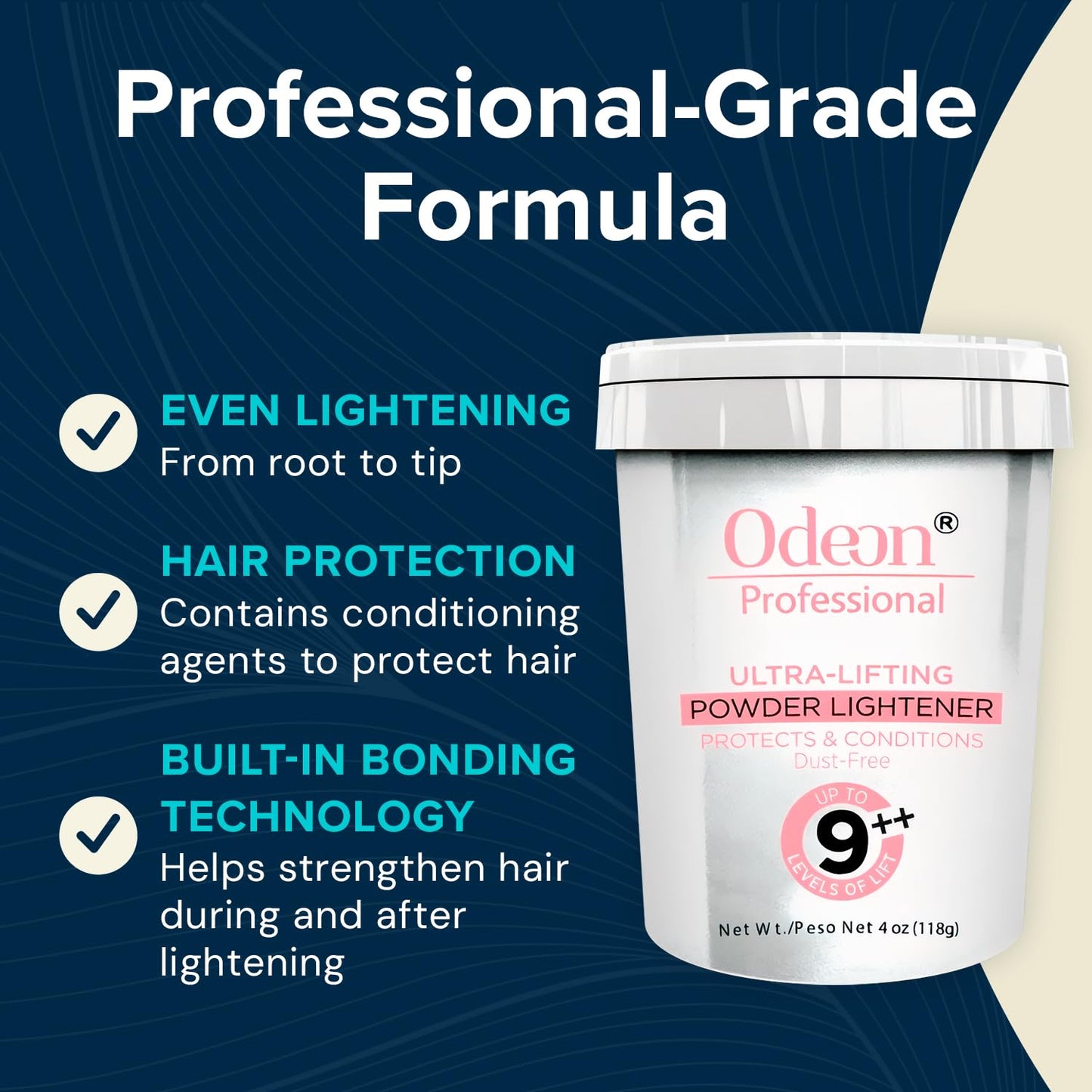 Odeon Ultra-Lifting Powder Lightener 4oz - Lifts Hair Up to 9+ Levels. Ideal for Balayage, Highlights & Full Bleaching. Smooth, Dust-Free Formula Beauty & Personal Care Odeon