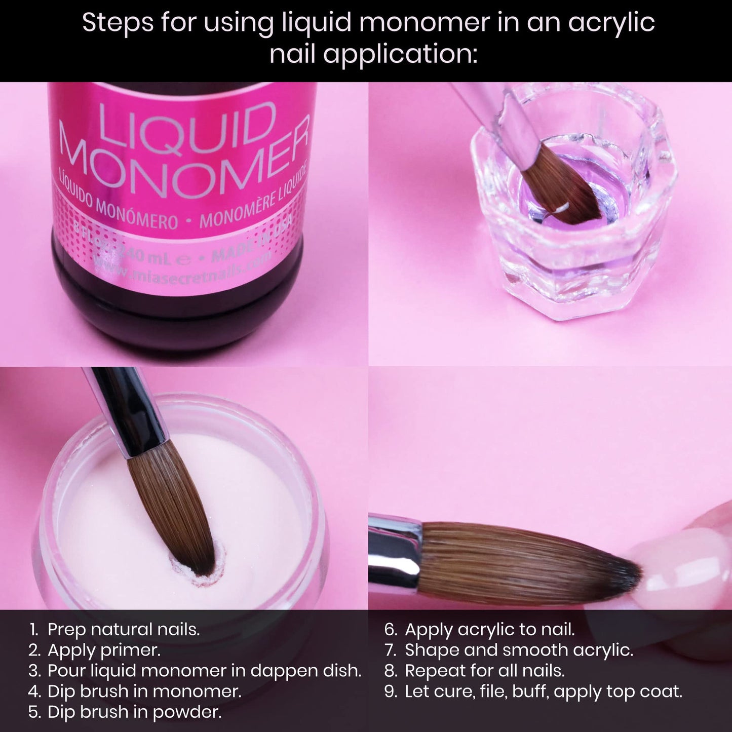 Mia Secret Professional Acrylic Nail Kit – Complete Beginner Set with Everything for Acrylic Nails, Full Kit de Uñas Acrílicas Completo