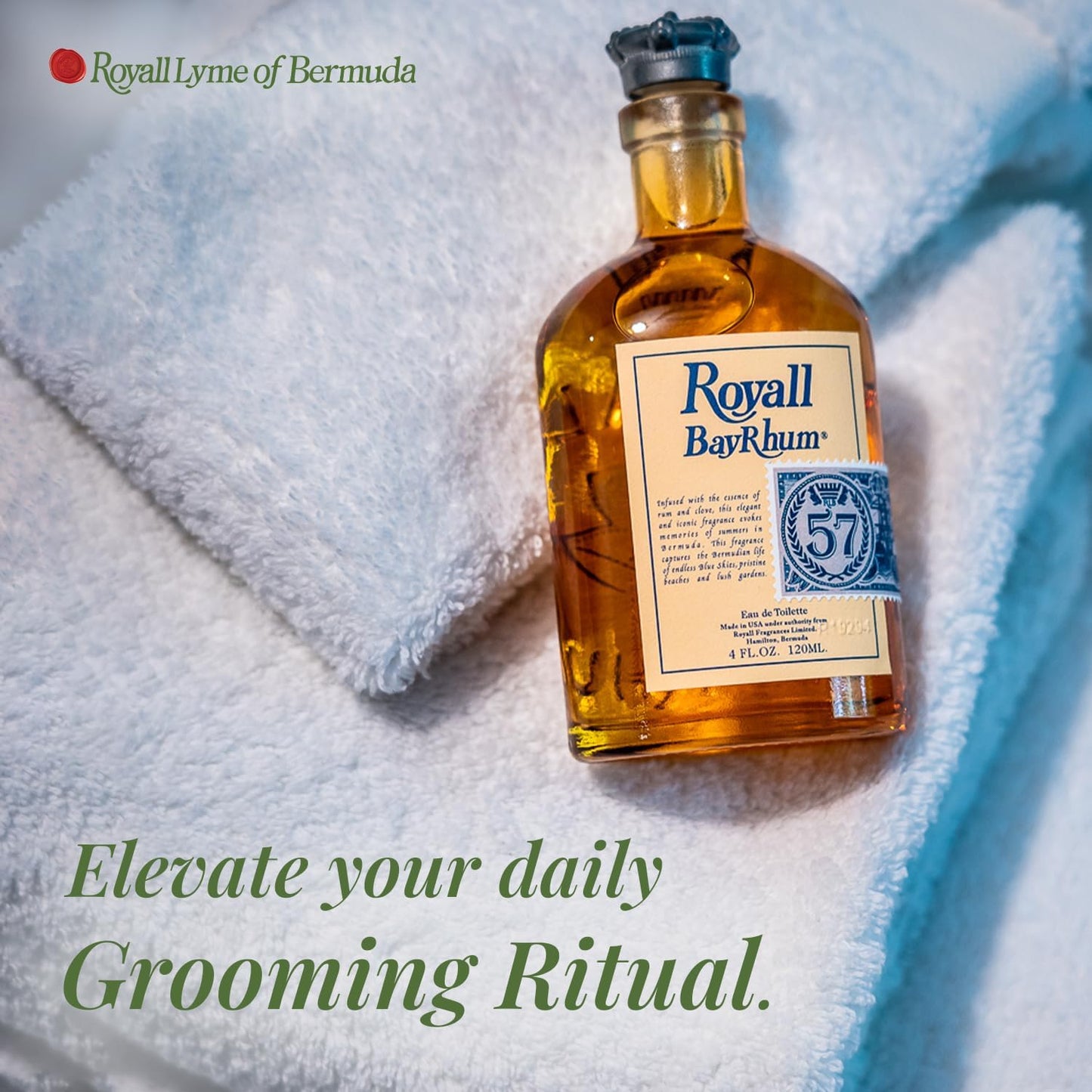 ROYALL BAYRHUM '57, Men's Heritage Eau de Toilette, Classic Bay Rum Fragrance - 4 Fl oz Spray