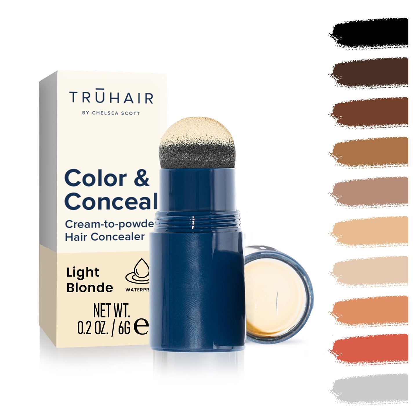 TRUHAIR Color & Conceal Waterproof Root Touch Up Hair Color Concealer - Hair Cover up for Gray Coverage and Hairline Filling - 11 Hair Colors