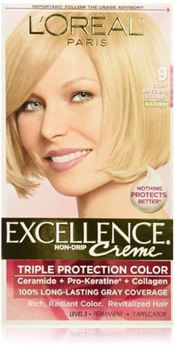 L'Oreal Paris Excellence Creme Haircolor, Light Natural Blonde [9] 1 ea (Pack of 6)