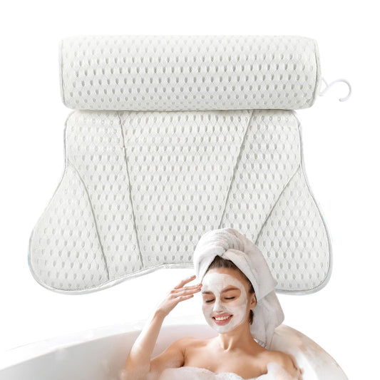Bathtub Pillow Headrest Spa Bath Cushion Washable Luxury Bathtub Pillow Anti-Slip Soft Large Comfort 3D Mesh Hot Tub Neck and Back Support with 6 Beauty and Personal Care 5JJJLOOOPP