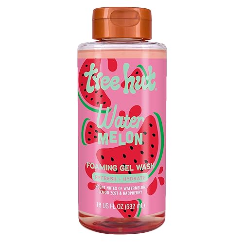 Tree Hut Watermelon Foaming Gel Wash, Hydrating & Moisturizing Body Wash with Shea Butter & Nourishing Essential Oils, Daily Cleanser for Soft Smooth