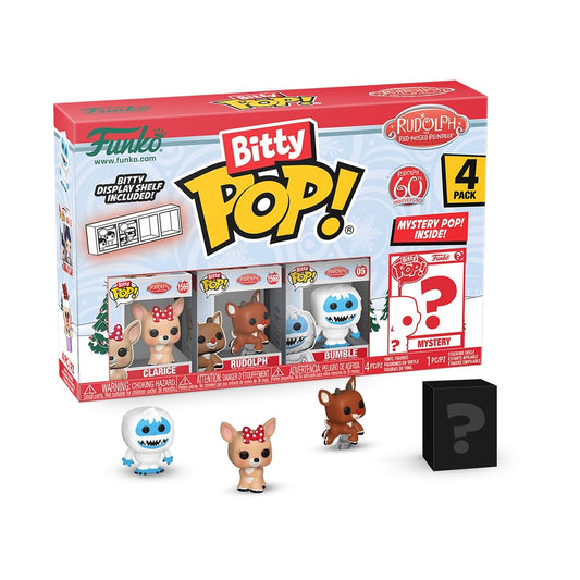 Funko Bitty Pop! Rudolph: Mini Collectible Toys 4-Pack - Clarice™, Rudolph®, Bumble™ & Mystery Chase Figure (Styles May Vary)