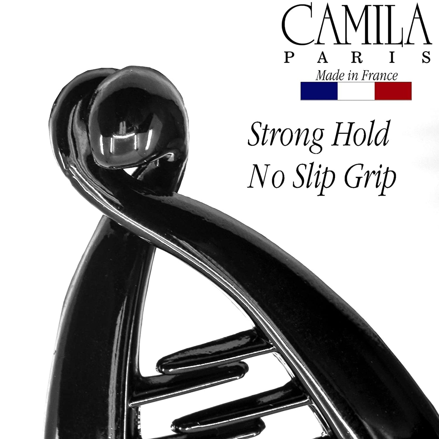 Camila Paris NV138 2 Pack French Extra Small Banana Clip Hair Comb for Fine Hair, Classic Banana Clips Hair for Thin Hair Ponytail Holder Interlocking