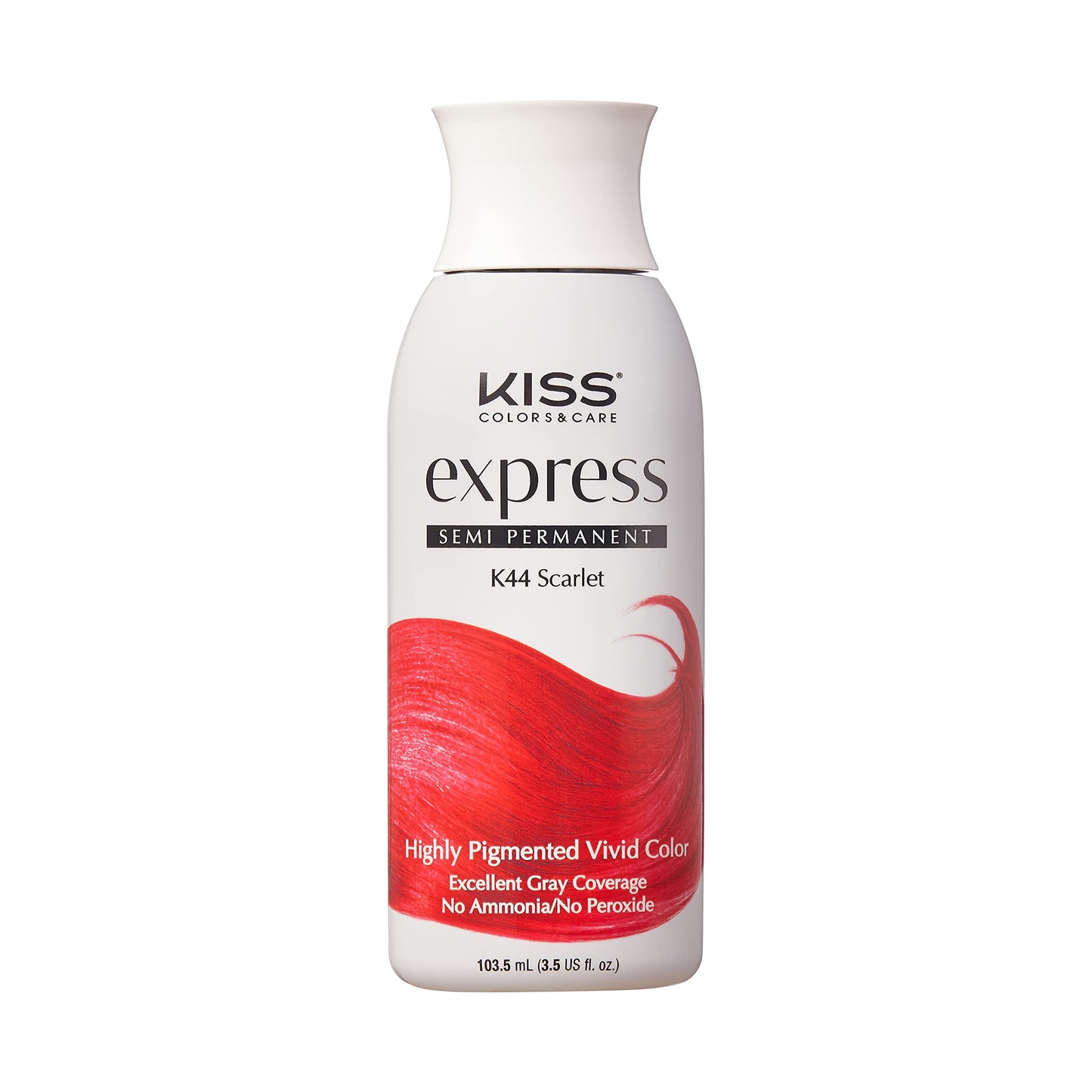 Kiss Express Semi-Permanent Hair Color - Vivid, Highly Pigmented Dye for Vibrant Hair, Gentle Formula, Gray Coverage, pH Balanced, 23 Intermixable