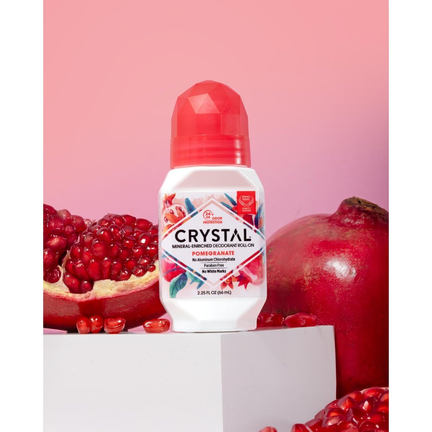 Crystal Mineral Deodorant Roll-On Body Deodorant With 24-Hour Odor Protection, Pomegranate, Non-Sticky Roll-On, Aluminium Chloride, 2.25 FL OZ - 3 Beauty and Personal Care Crystal Essence