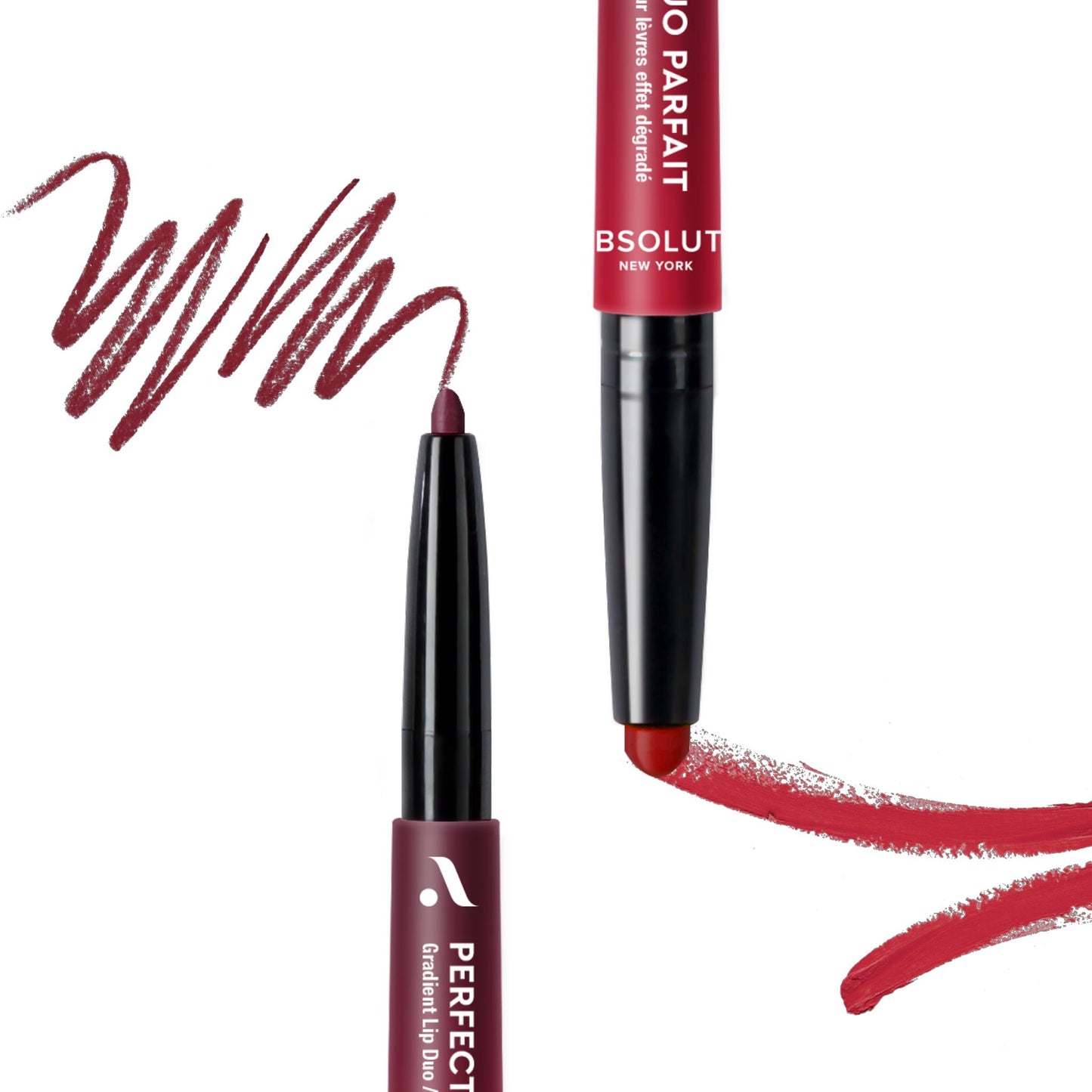 Absolute New York ALD02 Perfect Pair Lip Duo, Fuller and Poutier Lips, Deeper Shade For Lip Contouring, Satin Lipstick and Lip Liner