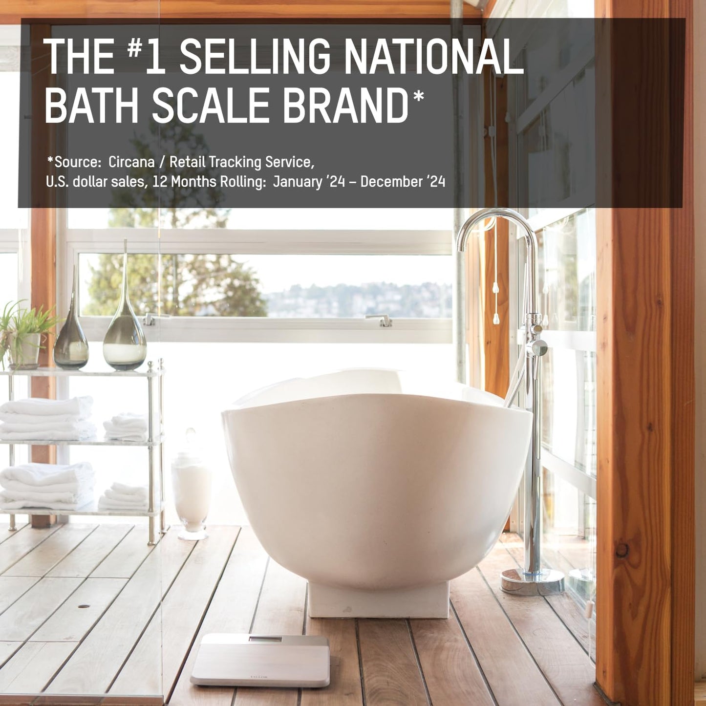 Taylor Digital Bathroom Scale, Body Weight Scale, Instant On and Off, 400 lb Capacity, Sturdy Clear Glass with Chrome-Finish Base