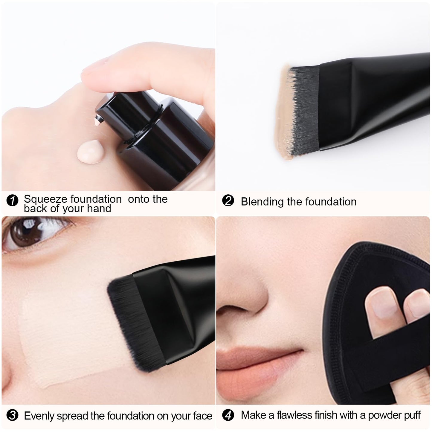 BEAUTYFACTOR 2Pcs Flat Foundation Brush,Face Mask Brush Makeup Spatula Facial Brush for Liquid Foundation Mask,Premium Face Korean Makeup Brush Beauty and Personal Care BEAUTYFACTOR