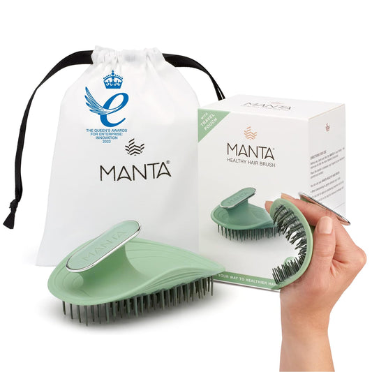 Manta Original Anti-Breakage Hairbrush - Gentle Detangling Brush for Wet & Dry Hair, Flexible Hairbrush for All Types, Healthy Hair Care for Women