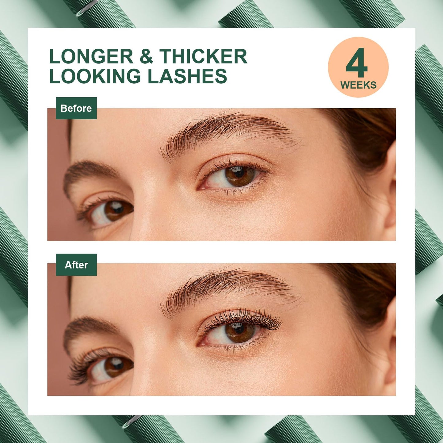 QIAHEE Eyelash Serum, Lash Serums for Thicker, Longer and Fuller Eyelashes, Eyelash Growth Serum