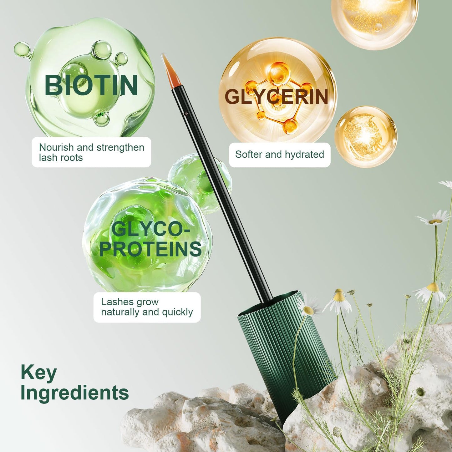 QIAHEE Eyelash Serum, Lash Serums for Thicker, Longer and Fuller Eyelashes, Eyelash Growth Serum