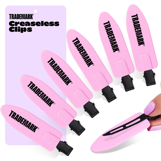 Creaseless Hair Clips - No Crease Hair Clips For Styling, Multipurpose Hair Accessories, For All Hair Types - Pink (Pack of 6)