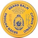SEVEN POTIONS Beard Balm for Men - Conditioning Softener to Nourish Skin, Facial Hair, and Stop Beard Itch - All-Natural, Vegan, Cruelty Free - Citrus