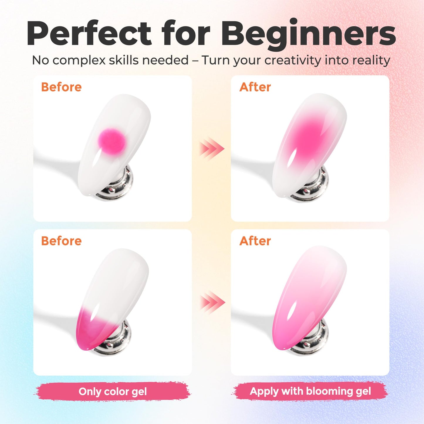 UNA GELLA Blooming Gel Nail Polish 15ml Super Clear for Spreading Effect U V/LED Needed Nail Blooming Gel for Marble Natural Stone Floral Print Beauty and Personal Care UNA GELLA