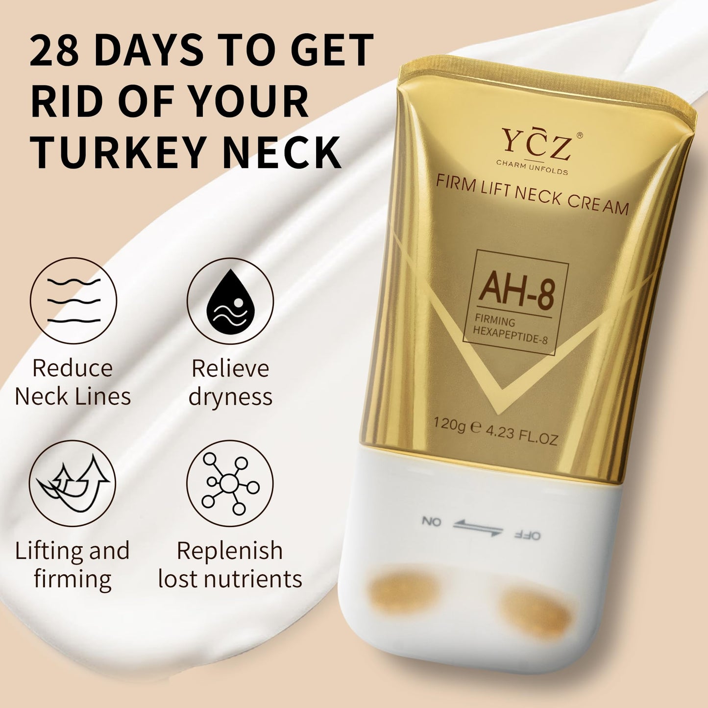 Ycz AH-8 Neck Cream for Tightening and Firming, Reduce Wrinkles, 4.23 Fl Oz Beauty and Personal Care Ycz